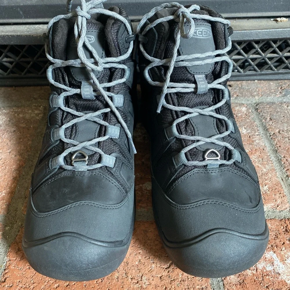 KEEN Circadia Mid Waterproof Hiking Boots Sz 12 EU 46 NEW NO BOX Black Leather - Picture 3 of 9